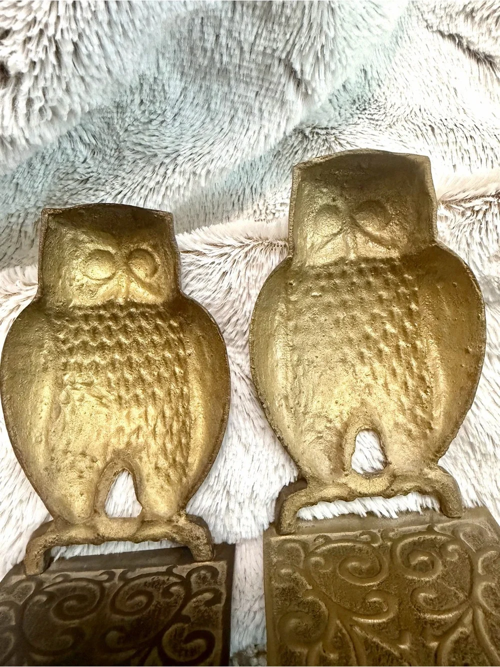 Vintage 1960’s/1970’s Mid Century Modern Brass Owl Book Ends (pair)